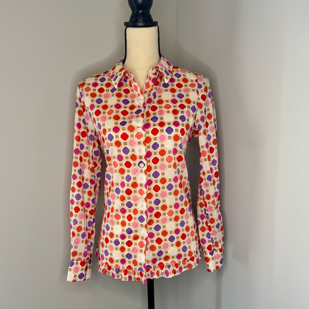 Kate Spade x Florence Broadhurst - Multicolor Geometric Button Down Shirt - Sz 8